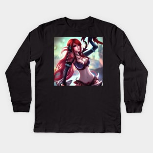 Red hair Katarina artwork Kids Long Sleeve T-Shirt